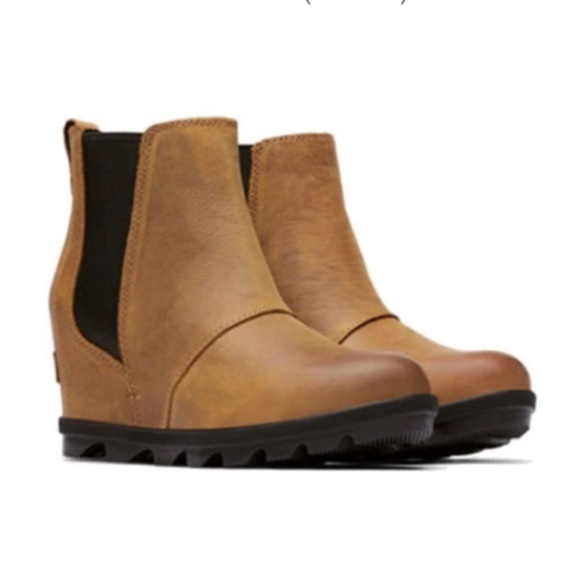 Sorel Womens Joan Of Arctic Wedge II Chelsea Boots Sz 5 Elk Brown (NL3493-286) - Picture 1 of 14